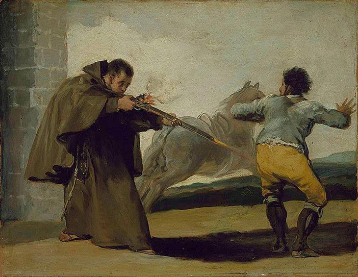 Friar Pedro Shoots El Maragato as His Horse Runs Off